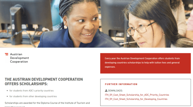 AUSTRIAN DEVELOPMENT COOPERATION SCHOLARSHIP FOR DEVELOPING COUNTRIES