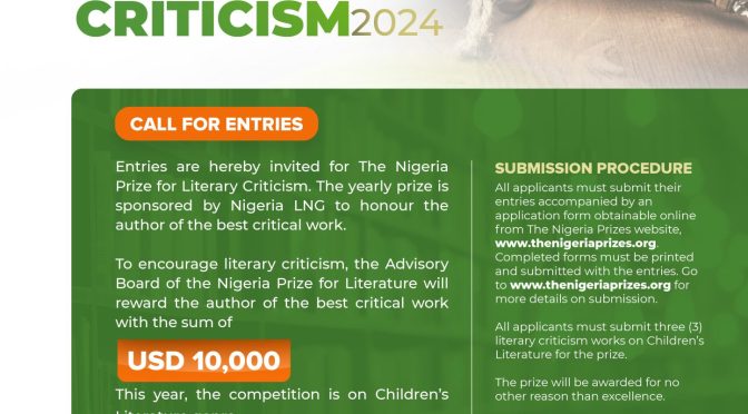 THE NIGERIA PRIZE FOR LITERARY CRITICISM