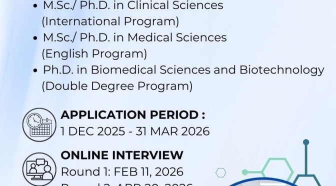 FACULTY OF MEDICINE, CHULALONGKORN UNIVERSITY FULLY FUNDED MEDICAL MASTER’S  SCHOLARSHIPS